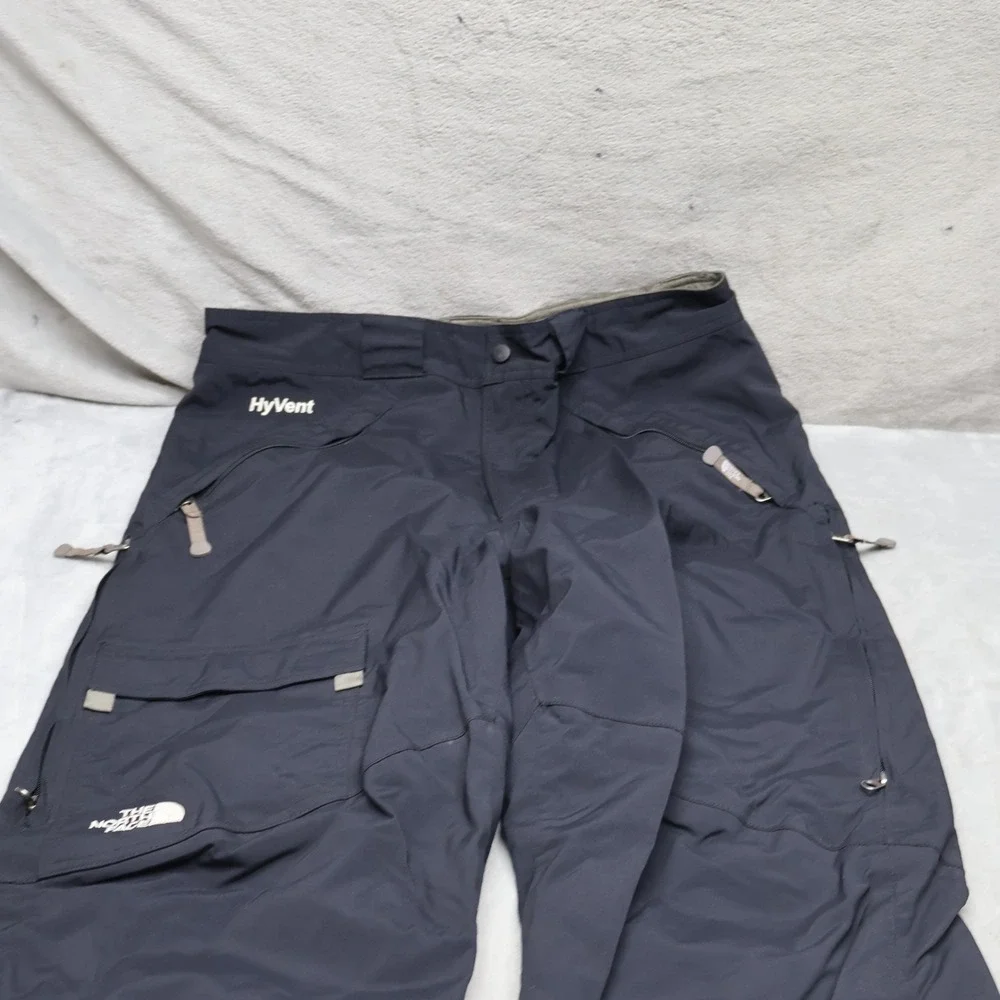 North Face Snow Pants Mens Large Black Waterproof Cargo Insulated Winter 33x32